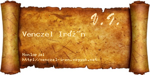 Venczel Irén névjegykártya